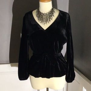 Black velvet J. Crew blouse. Brand new.